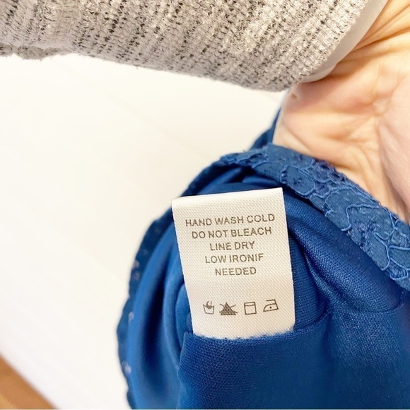 Francesca’s | Blue Fit and Flare Lace Mini Dress Size XS - Picture 4 of 13